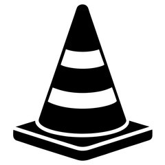 road cone icon on white background  