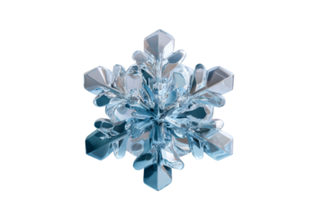 Intricate crystal snowflake on a clear background