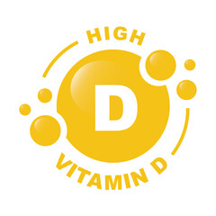 High vitamin D complex with drop bubbles - icon, vector.