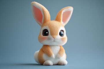 Obraz premium Adorable Bunny Portrait with Big Eyes Cute Easter Rabbit Fluffy Fur Animal on transparent background