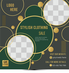 Stylish Clothing Sale Social Media Post Template -Modern and Elegant Design