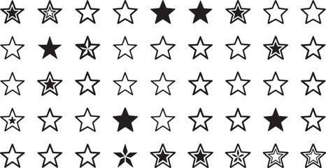 A diverse collection of star designs for various applications