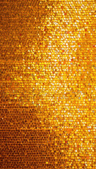 Naklejka premium Golden sequined fabric texture background