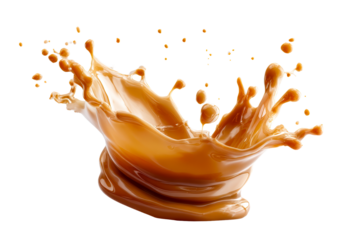 Splash of coffee on a transparent background during daytime