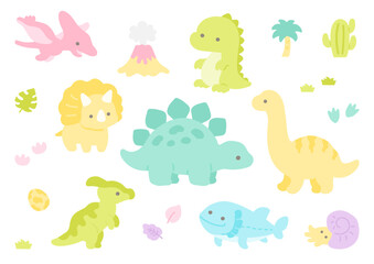かわいい恐竜のイラストセット © GRACE