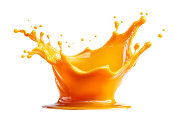 Bright orange splash adds dynamic color and energy