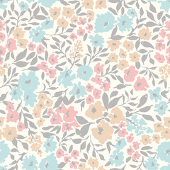 art vintage seamless little floral pattern soft colors