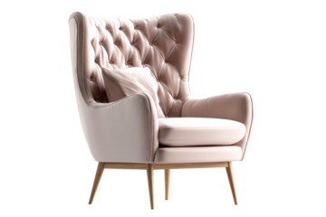 Elegant high back chair with modern design and soft fabric