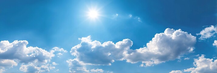 Bright Sunny Daytime Cloudscape Panorama