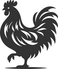 Hen black vector animal bird silhouette drawing