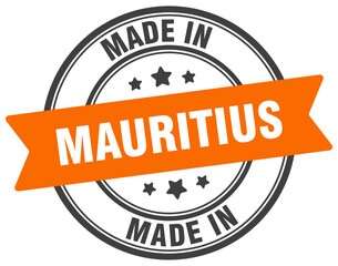 Obraz premium Made in Mauritius round sign. Made in Mauritius stamp.