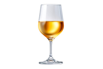 Golden wine glass on a clear background for elegance