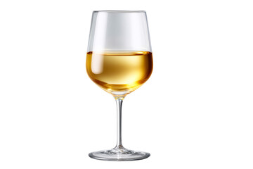 Elegant glass of white wine displayed on a transparent background
