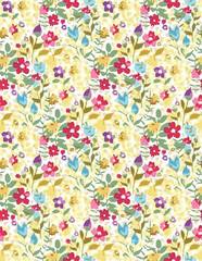 art vintage little floral pattern bright colors