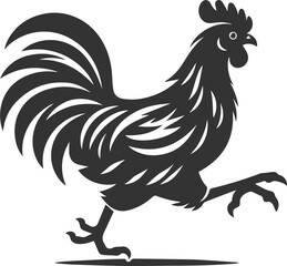 Hen black vector animal bird silhouette drawing