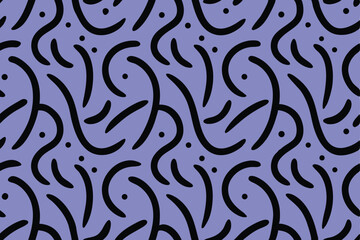 seamless black line doodle vector pattern background