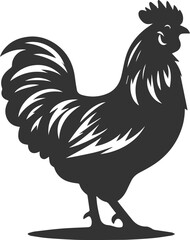 Hen black vector animal bird silhouette drawing
