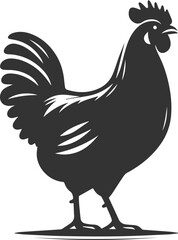 Hen black vector animal bird silhouette drawing
