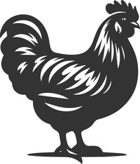 Hen black vector animal bird silhouette drawing