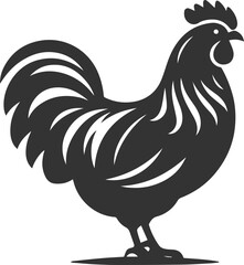 Hen black vector animal bird silhouette drawing