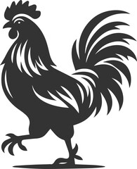 Hen black vector animal bird silhouette drawing