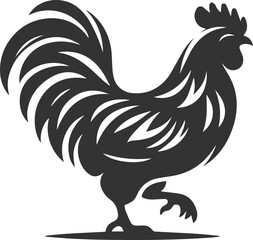 Hen black vector animal bird silhouette drawing