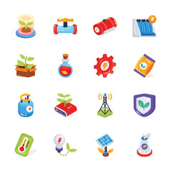 Have a look at this pack of eco practices 3d style icon, easy to edit