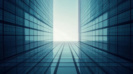 Modern architecture facade with glass panels.