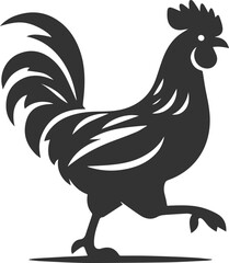 Hen black vector animal bird silhouette drawing