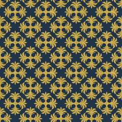 Gold art nouveau repeating motif seamless pattern