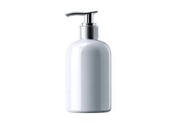 White dispenser bottle with pump for lotion or liquid soap