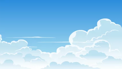 Selbstklebende Fototapeten Blue Jeans Blue sky and clouds vector illustration, nature landscape background with copy space  © fajarnuxs