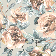 art floral abstract effect illustrator pattern,soft  earth colors 
