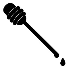 honey dipper dripping honey on white background 