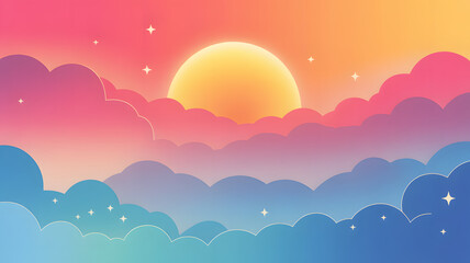 Pastel Sunset Cloudscape: Dreamy Sky Background