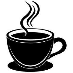 steaming coffee cup on white background  