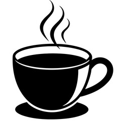 steaming coffee cup on white background  .svg