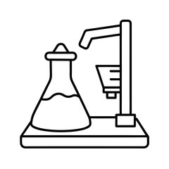 illustration of a laboratory flask with a liquid