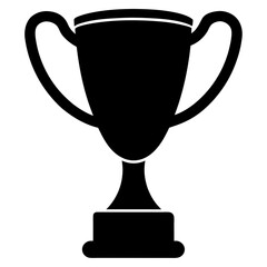 trophy cup silhouette on white background 