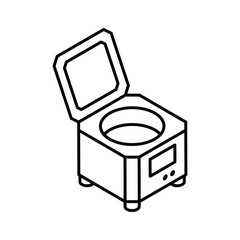 Visually appealing isometric outline icon of centrifuge