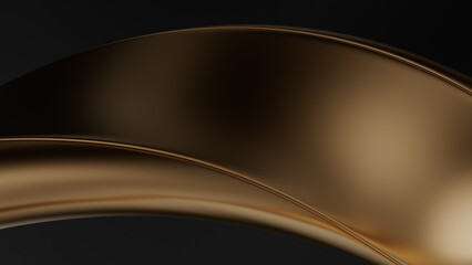 Abstract golden line on black background Illustration. 3d rendering illustration not AI