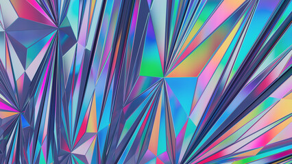3d Abstract jewel tones background. Low poly futuristic crystal background. 3d rendering illustration not AI