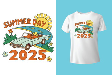 Summer Day T-Shirt Design – Vibrant and Fun Seasonal Artwork