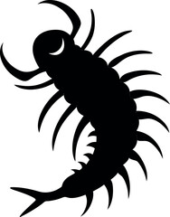 Fototapeta premium Centipede Silhouette Vector Icon