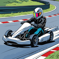 go kart vector art illustration for graphic design