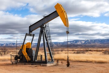 Pump jack extracting crude oil in the permian basin, texas