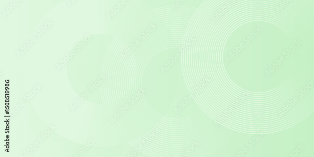 Poster soft green abstract background with circular line patterns and smooth gradient, perfect for modern a