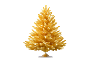 Bright yellow artificial tree for festive decor or events