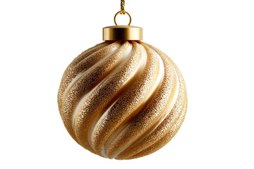 Elegant golden ornament with a spiral design for festive decor