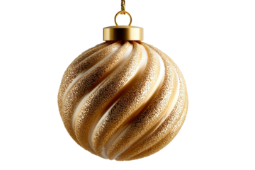 Elegant golden ornament with a spiral design for festive decor
